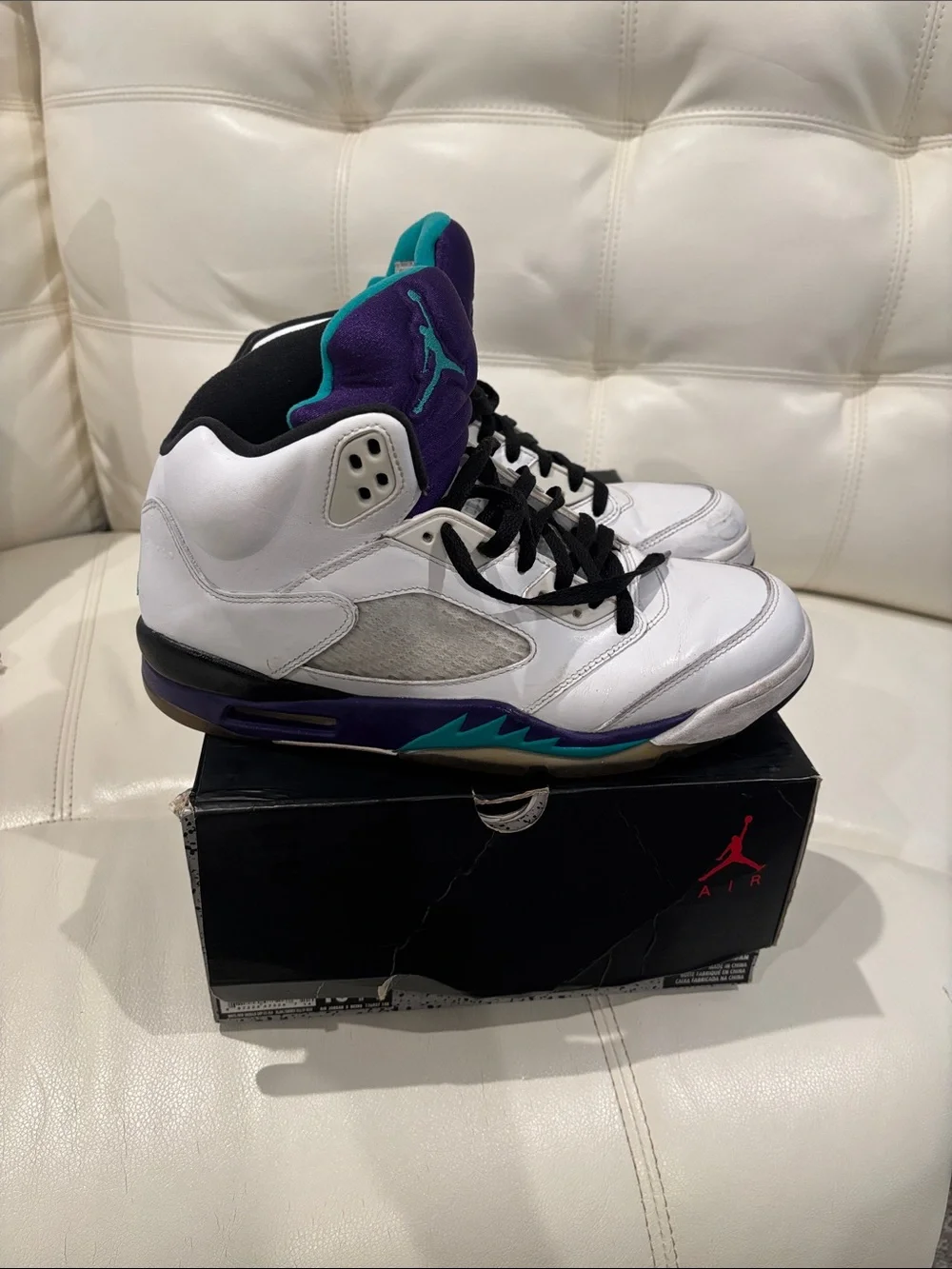 Jordan Men's High-Top Sneakers - White / Purple